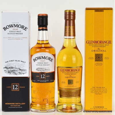 Glenmorangie Original 10 Year Old 35cl & Bowmore 12 Year Old 35cl