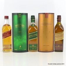 Johnnie Walker Red Label 20cl Johnnie Walker Green Label 15 20cl Johnnie Walker Centenary Blend Gold Label 18 20cl