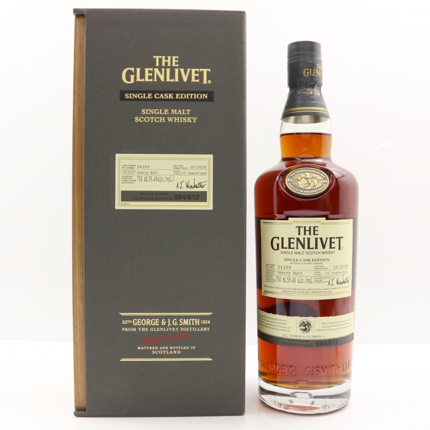 Glenlivet 15 Year Old Single Cask 54309 75cl The 117th Auction Scotch Whisky Auctions