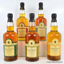 MACLEOD S LOWLAND  HIGHLAND  SPEYSIDE  ISLAY   ISLAND 8 YEAR OLD MALT WHISKIES 5 X 70CL