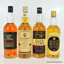 ASSORTED BLENDED WHISKIES X 4 INCLUDING MACPHERSON S CLUNY 26 2 3 FL OZ
