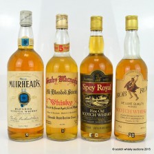 ASSORTED BLENDED WHISKIES X 4 INCLUDING SPEY ROYAL 26 2 3 FL OZ