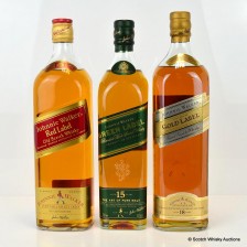 JOHNNIE WALKER GOLD LABEL 18 YEAR OLD 1L  JOHNNIE WALKER GREEN LABEL 15 YEAR OLD   JOHNNIE WALKER RED LABEL 1L