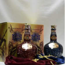 CHIVAS ROYAL SALUTE SAPPHIRE   RUBY FLAGONS
