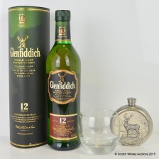 Glenfiddich One Day U Will 12 Glenfiddich Tumbler Stag Hip Flask
