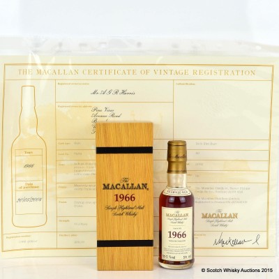 Macallan Fine & Rare 1966 Mini 5cl With Certificate