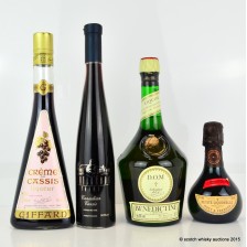 Assorted Liqueurs X 4 Including Giffard Creme De Cassis