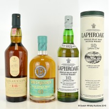 Laphroaig 10 Bruichladdich 10 Lagavulin 16