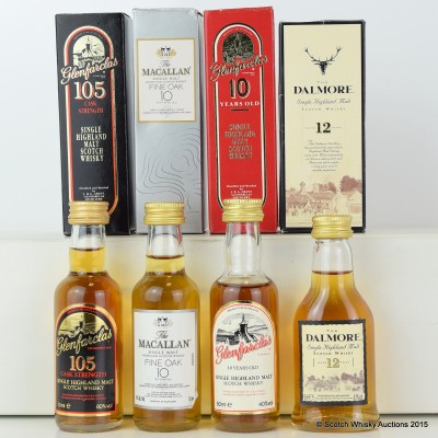 Assorted Minis 5cl x 4 Including Macallan Fine Oak 10 Year Old 5cl