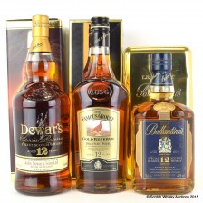 DEWAR S 12 YEAR OLD SPECIAL RESERVE 1L  FAMOUS GROUSE 12 YEAR OLD GOLD RESERVE   BALLANTINE S 12 YEAR OLD LE LINGOT