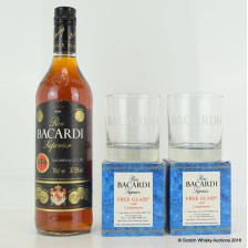 Bacardi Black Rum Bacardi Glasses X 2