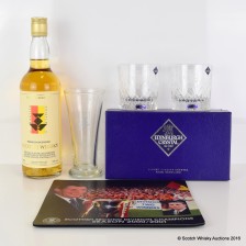 PARTICK THISTLE BLEND  BRANDED HALF PINT GLASS  BRANDED EDINBURGH CRYSTAL GLASSES X 2   SECOND DIVISION CHAMPIONS MOUSE MAT