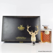 GLENFIDDICH 30 YEAR OLD CRYSTAL DECANTER 75CL   SILVER STAG S HEAD STOPPER