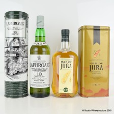 Laphroaig 10 In Tin Jura 10 Old Style