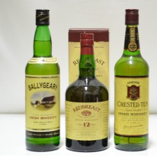 JAMESON S CRESTED TEN  BALLYGEARY   REDBREAST 12 YEAR OLD