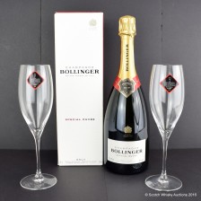 BOLLINGER SPECIAL CUV  E 75CL   RIEDEL CHAMPAGNE FLUTES X 2