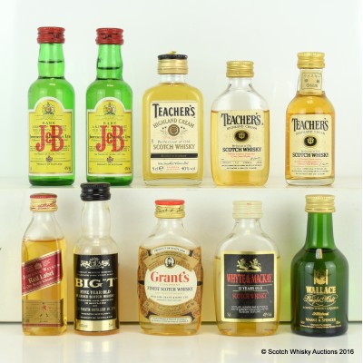 Assorted Minis x 10 Including Wallace Liqueur 5cl