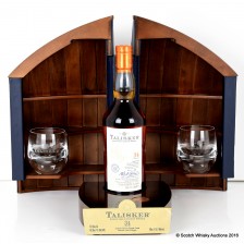 Talisker Single Cask 34 Boat Cabinet Crystal Glasses