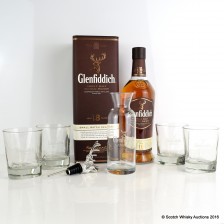 Glenfiddich 18 Stag Head Pourer Glass Water Jug Tumblers X 4