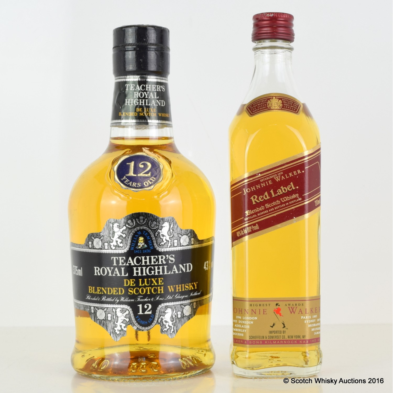 Teacher's Royal Highland 12 Year Old 375ml & Johnnie Walker Red Label