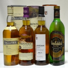 Cragganmore 12 Tomintoul 10 Glenfiddich Pure Malt Ancnoc 12