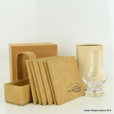 Balvenie Tasting Glass & Leather Coasters