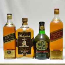 JOHNNIE WALKER RED  JOHNNIE WALKER BLACK  BALLANTINE S 12  BUNNAHABHAIN 12