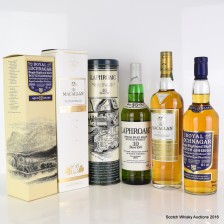 ROYAL LOCHNAGAR 12 YEAR OLD  MACALLAN GOLD   LAPHROAIG 10 YEAR OLD