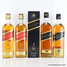 JOHNNIE WALKER BLACK LABEL 12 YEAR OLD 75CL  JOHNNIE WALKER BLACK LABEL 12 YEAR OLD   JOHNNIE WALKER RED LABEL X 2