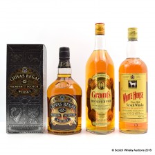 WHITE HORSE BLEND 1L  GRANT S FAMILY RESERVE 1L   CHIVAS REGAL 12 YEAR OLD 1L