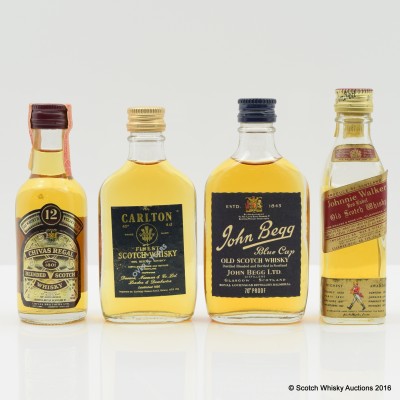 Assorted Minis 4 x 4-5cl Including Johnnie Walker Red Label 4cl