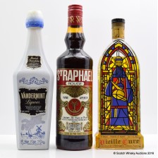 VANDERMINT LIQUEUR 26 2 3 FL OZ  ST RAPHAEL ROUGE WINE APERITIF 26 2 3 FL OZ   VIEILLE CURE LIQUEUR DE L ABBANYE DE GENON 20 3 4 FL OZ