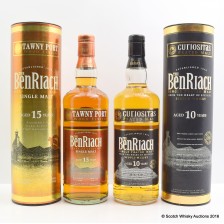 BENRIACH PEATED 10 YEAR OLD   BENRIACH 15 YEAR OLD TAWNY PORT