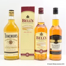 TEACHER S HIGHLAND CREAM  BELL S 8 YEAR OLD   SAINSBURY S BLENDED SCOTCH