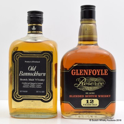 Glenfoyle Reserve 12 Year Old 26 2/3 Fl Oz & Old Bannockburn 26 2/3 Fl Oz