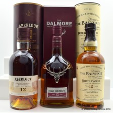ABERLOUR 12 YEAR OLD  DALMORE 12 YEAR OLD   BALVENIE 12 YEAR OLD DOUBLEWOOD