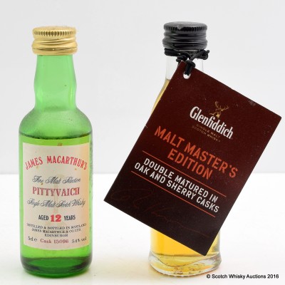 Glenfiddich Malt Master's Edition Mini 5cl & Pittyvaich 12 Year Old 5cl