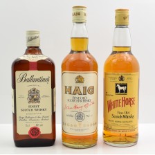 WHITE HORSE 75CL  HAIG FINE OLD 75CL   BALLANTINE S FINEST 75CL