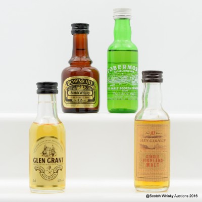 Assorted Minis 4 x 5cl Including Bowmore 12 Year Old Old Style 5cl