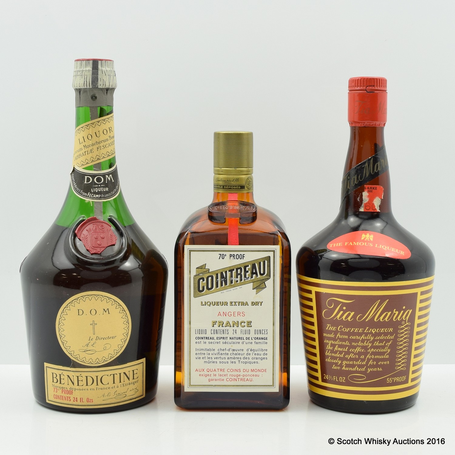 Tia Maria Liqueur 24 2/3 Fl Oz, Benedictine 24 Fl Oz & Cointreau 24 Fl