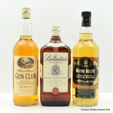 ROB ROY 1L  GUN CLUB 1L   BALLANTINE S FINEST 1L