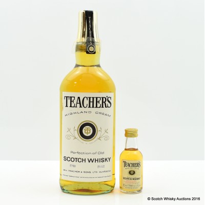 Teacher's Highland Cream 26 2/3 Fl Oz with Matching Mini 1.76 Fl Oz