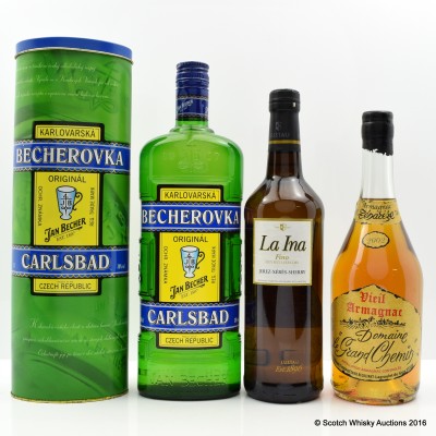 Le Grand Chemin Vieil Armagnac 2002, La Ina Fino 75cl & Karlovarska Becherovka 1L