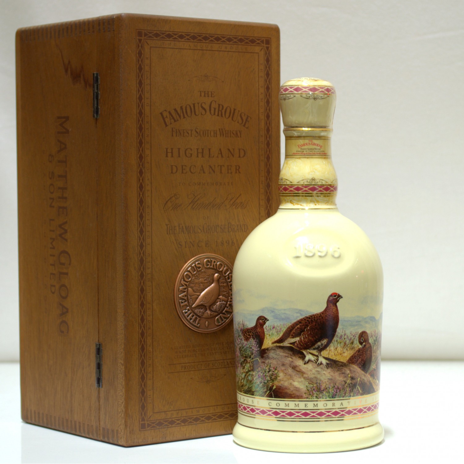 Famous Grouse Highland Decanter Centenary Release In Wooden Box 