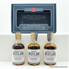 WESTLAND AMERICAN SINGLE MALT SET SHERRY WOOD 20CL  WESTLAND 20CL   PEATED 20CL