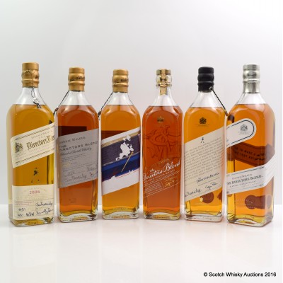 JOHNNIE WALKER THE DIRECTORS BLEND SET - 2008, 2009, 2010, 2011, 2012 & 2013