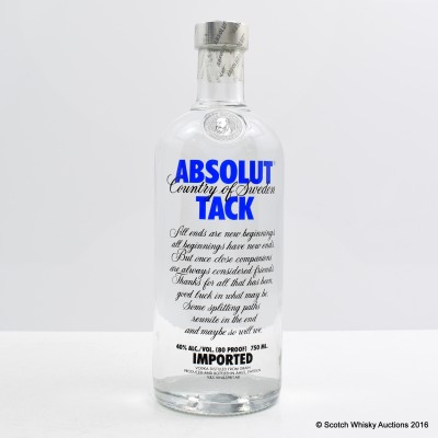 Absolut Vodka Tack 75cl