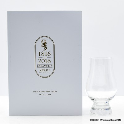 Lagavulin 200th Anniversary Booklet and Nosing Glass