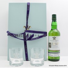 LAPHROAIG 2002 12 YEAR OLD HIGHGROVE  6075 WITH GLASSES SET