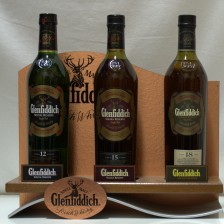 Glenfiddich 12 Special Reserve 15 Solera Reserve 18 Ancient Reserve With Plinth